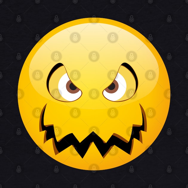 Hallows Eve T-shirt Creepy Halloween Pumpkin Smiley by sheepmerch